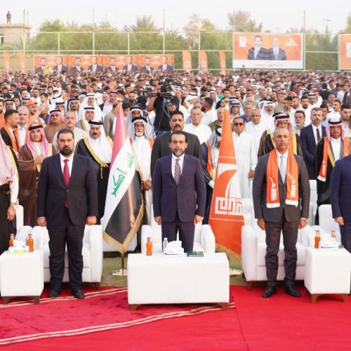 رئيس حزب تقدم الرئيس محمد الحلبوسي يحضر تجمّعاً لدعم مرشَّح الحزب غازي فيصل الجبوري في ديالى