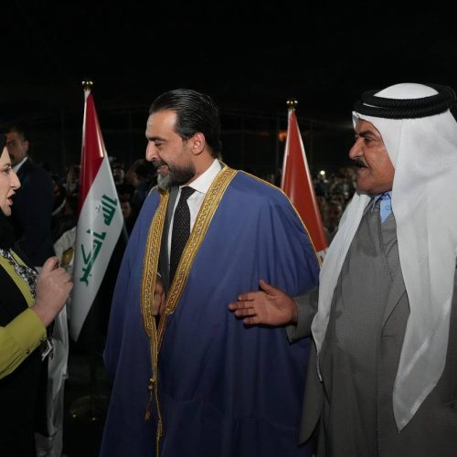 الرئيس الحلبوسي يحضر تجمّعاً لدعم مرشَّحة "تقدم" سهام الجبوري في القيارة بنينوى