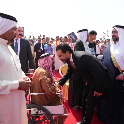 رئيس حزب تقدم الرئيس محمد الحلبوسي يحضر تجمّعاً لدعم مرشَّحة الحزب شهد الحمداني في قضاء مخمور