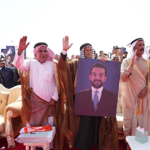 رئيس حزب تقدم الرئيس محمد الحلبوسي يحضر تجمّعاً لدعم مرشَّحة الحزب شهد الحمداني في قضاء مخمور