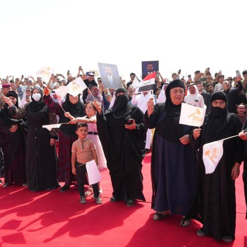 رئيس حزب تقدم الرئيس محمد الحلبوسي يحضر تجمّعاً لدعم مرشَّحة الحزب شهد الحمداني في قضاء مخمور