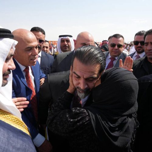 رئيس حزب تقدم الرئيس محمد الحلبوسي يحضر تجمّعاً لدعم مرشَّحة الحزب شهد الحمداني في قضاء مخمور