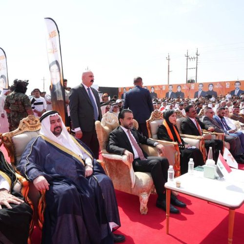 رئيس حزب تقدم الرئيس محمد الحلبوسي يحضر تجمّعاً لدعم مرشَّحة الحزب شهد الحمداني في قضاء مخمور