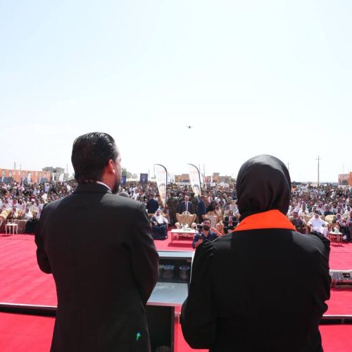 رئيس حزب تقدم الرئيس محمد الحلبوسي يحضر تجمّعاً لدعم مرشَّحة الحزب شهد الحمداني في قضاء مخمور