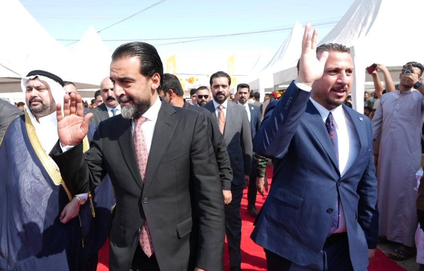 رئيس حزب تقدم الرئيس محمد الحلبوسي يحضر تجمّعاً لدعم مرشَّح الحزب أنمار مرعي في القيارة