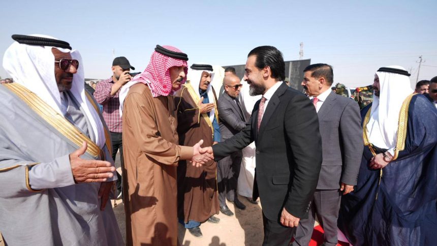 رئيس حزب تقدم الرئيس محمد الحلبوسي يحضر تجمّعاً لدعم مرشَّح الحزب حازم أحمد الجبوري بالقيارة