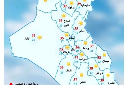 طقس العراق.. أمطار في الشمال وانخفاض بالحرارة بعموم البلاد خلال الأيام المقبلة