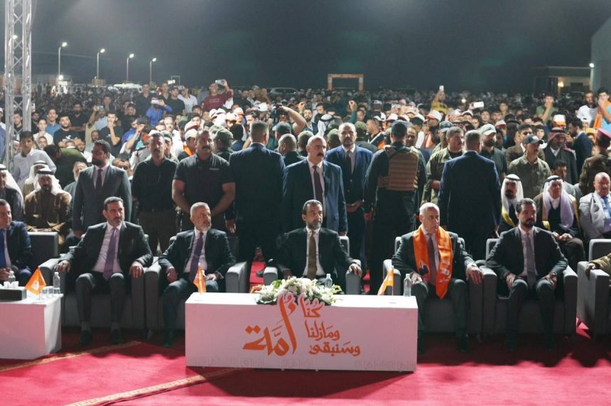 الرئيس الحلبوسي يحضر تجمّعاً جماهيرياً لمرشَّح "تقدم" وزير الثقافة أحمد البدراني في الموصل
