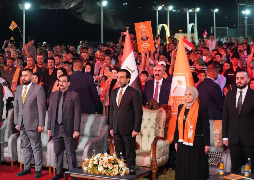 الرئيس الحلبوسي يحضر تجمّعاً جماهيرياً لمرشَّحة "تقدم" النائب محاسن حمدون في نينوى