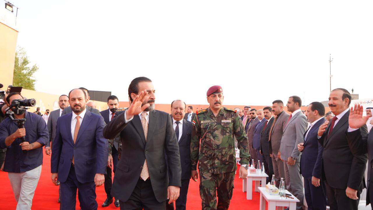 رئيس حزب تقدم الرئيس محمد الحلبوسي يحضر تجمّعاً جماهيرياً لدعم مرشَّح الحزب محافظ الأنبار محمد نوري بقضاء القائم