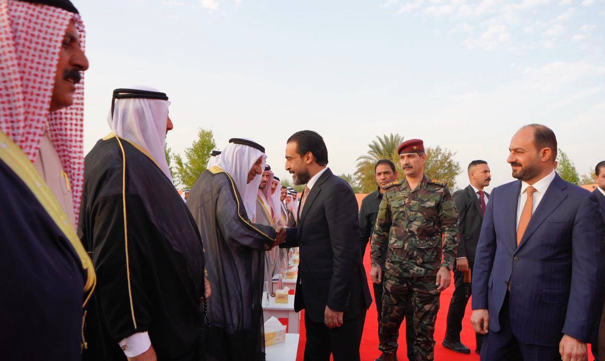 رئيس حزب تقدم الرئيس محمد الحلبوسي يحضر تجمّعاً جماهيرياً لدعم مرشَّح الحزب محافظ الأنبار محمد نوري بقضاء القائم