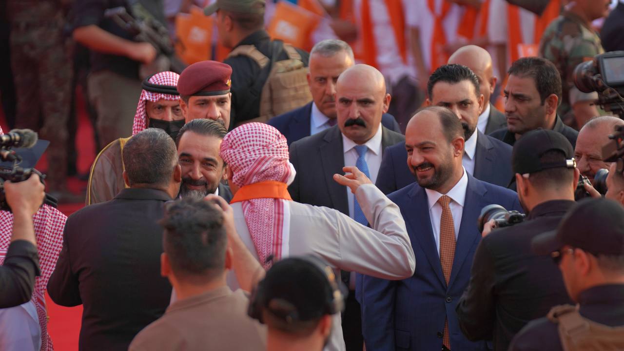 رئيس حزب تقدم الرئيس محمد الحلبوسي يحضر تجمّعاً جماهيرياً لدعم مرشَّح الحزب محافظ الأنبار محمد نوري بقضاء القائم