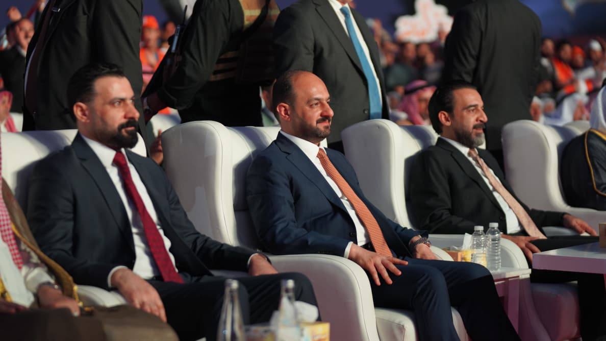 رئيس حزب تقدم الرئيس محمد الحلبوسي يحضر تجمّعاً جماهيرياً لدعم مرشَّح الحزب محافظ الأنبار محمد نوري بقضاء القائم