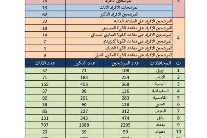 المفوضية تصدر إحصائية جديدة بالأرقام لانتخابات 2025