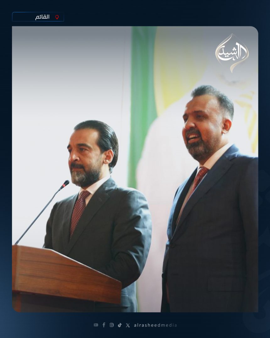 رئيس حزب تقدم الرئيس محمد الحلبوسي يحضر تجمّعاً جماهيرياً لدعم مرشَّح الحزب النائب أحمد رشيد السلماني في القائم