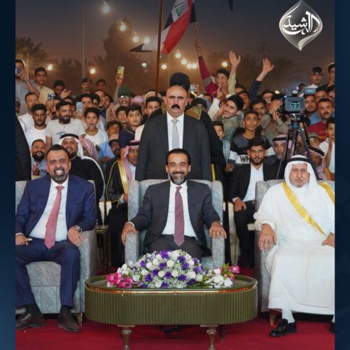 رئيس حزب تقدم الرئيس محمد الحلبوسي يحضر تجمّعاً جماهيرياً لدعم مرشَّح الحزب النائب أحمد رشيد السلماني في القائم