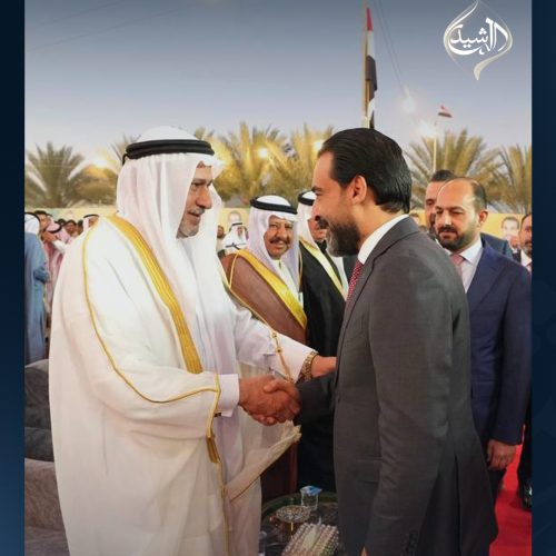 رئيس حزب تقدم الرئيس محمد الحلبوسي يحضر تجمّعاً جماهيرياً لدعم مرشَّح الحزب النائب أحمد رشيد السلماني في القائم