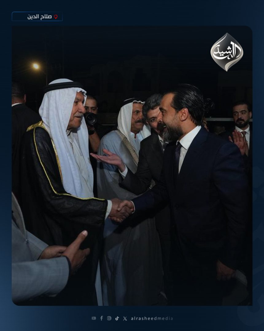 رئيس حزب تقدم الرئيس محمد الحلبوسي يحضر تجمّعاً لدعم مرشَّح الحزب حذيفة حماد عبد عصمي في بيجي