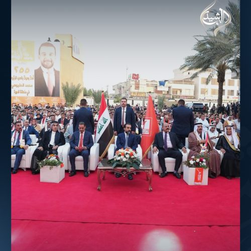 الرئيس الحلبوسي يحضر تجمّعاً جماهيرياً في الدورة لدعم مرشَّح "تقدم" حميد الشمري