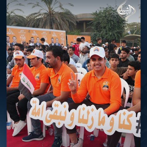 الرئيس الحلبوسي يحضر تجمّعاً جماهيرياً في الدورة لدعم مرشَّح "تقدم" حميد الشمري