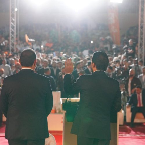 الرئيس الحلبوسي يحضر تجمّعاً جماهيرياً لمرشح "تقدم" الشيخ هيبت الحلبوسي في الفلوجة