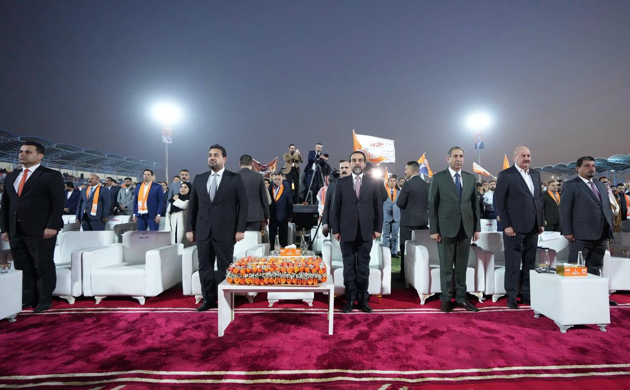 الرئيس الحلبوسي يحضر تجمّعاً في الرمادي لدعم مرشَّح "تقدم" عمر مشعان دبوس