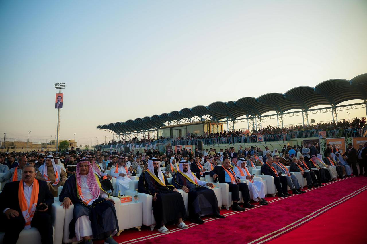 الرئيس الحلبوسي يحضر تجمّعاً في الرمادي لدعم مرشَّح "تقدم" عمر مشعان دبوس