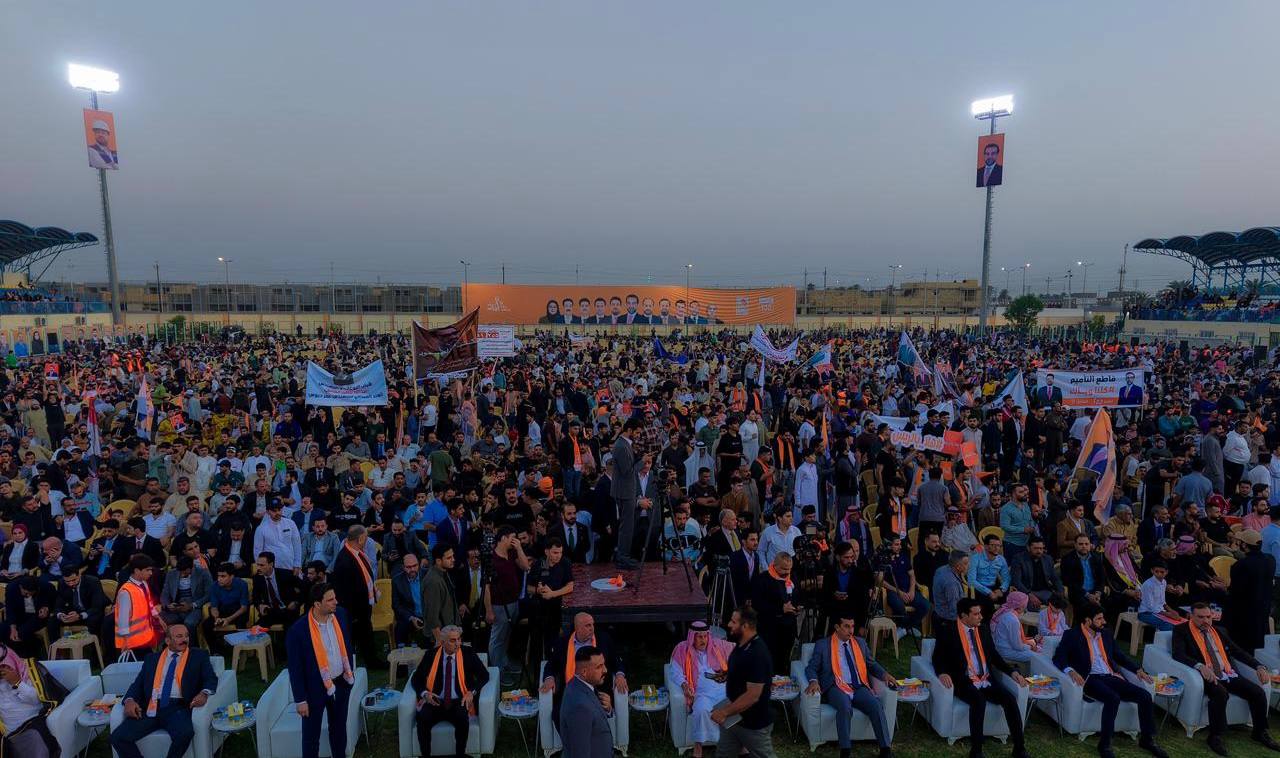 الرئيس الحلبوسي يحضر تجمّعاً في الرمادي لدعم مرشَّح "تقدم" عمر مشعان دبوس