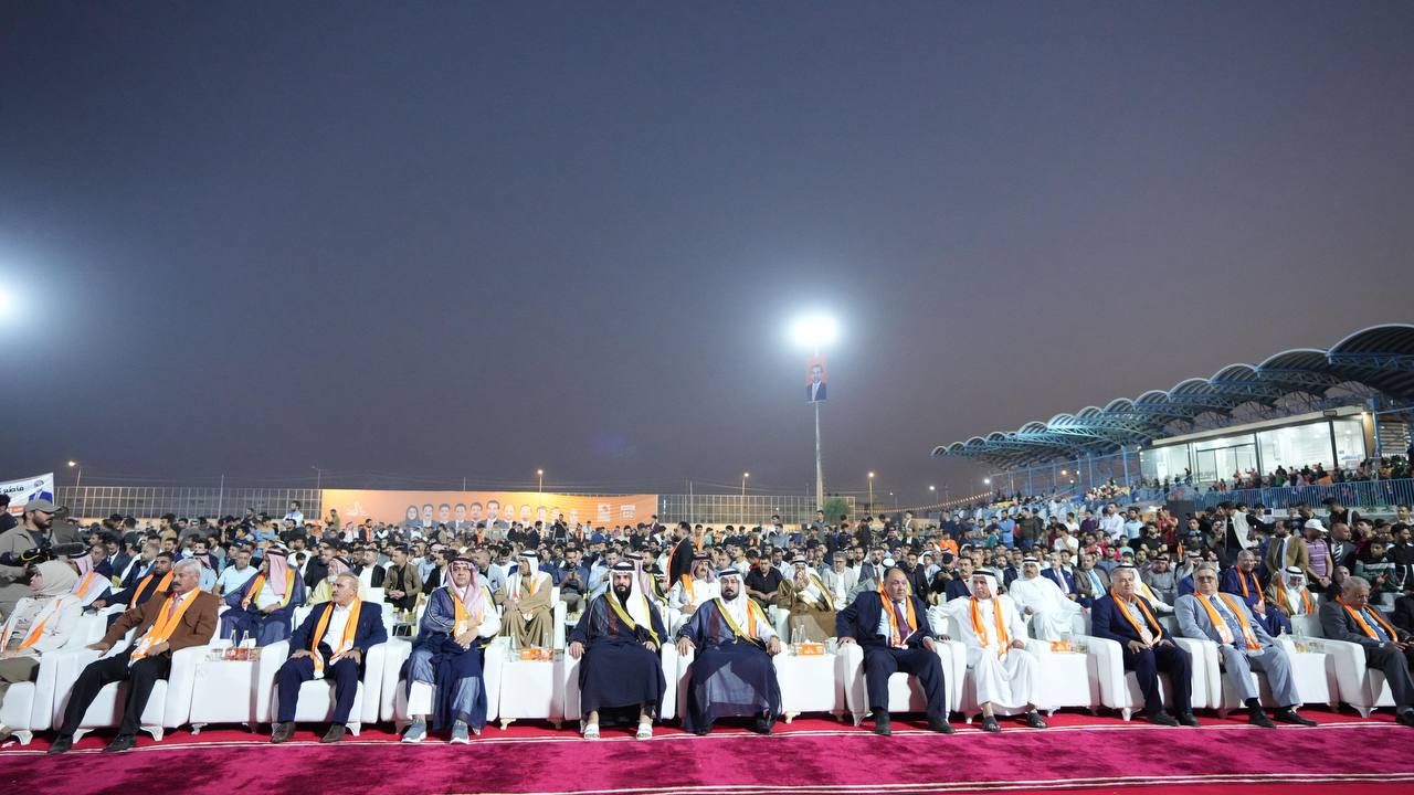 الرئيس الحلبوسي يحضر تجمّعاً في الرمادي لدعم مرشَّح "تقدم" عمر مشعان دبوس