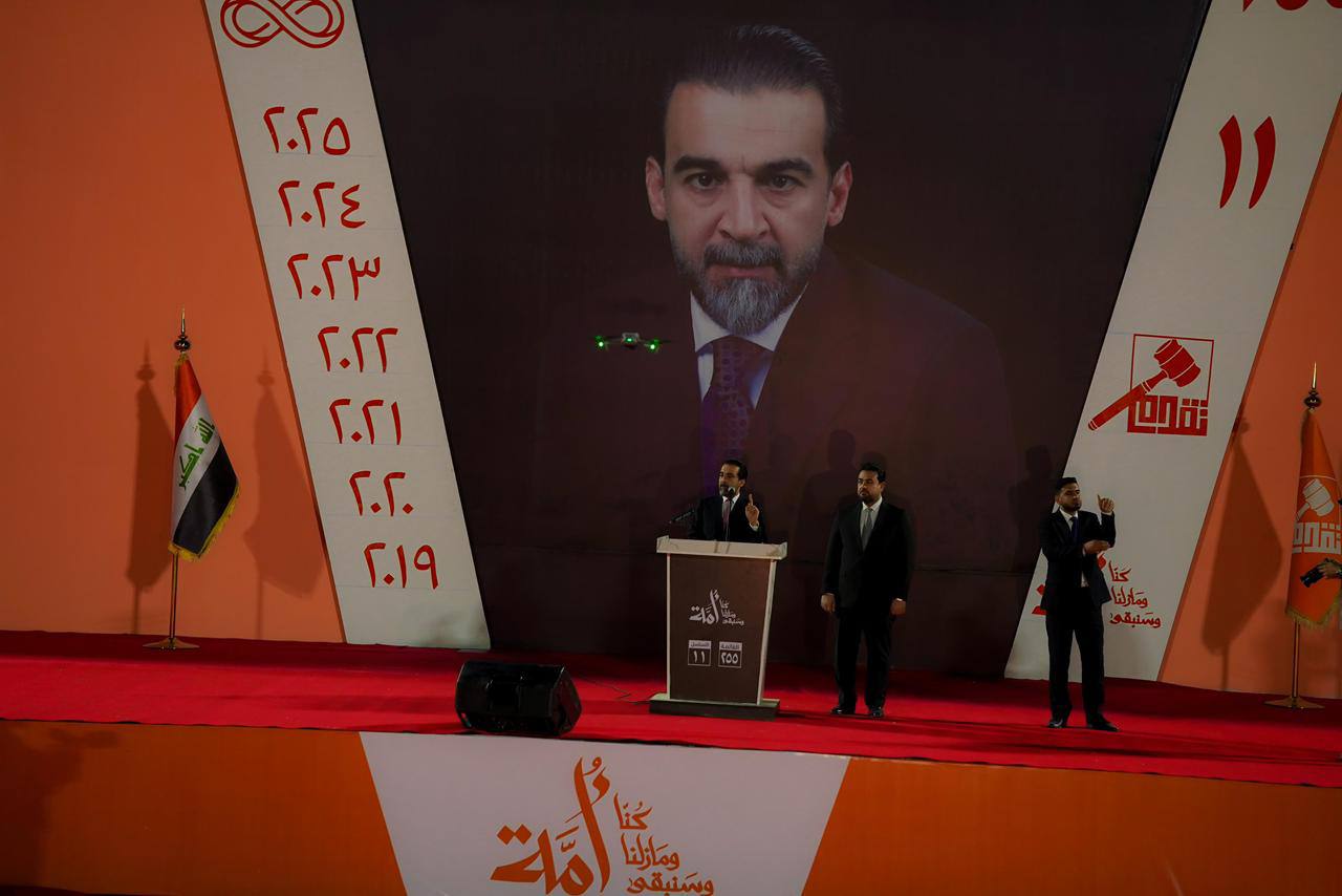 الرئيس الحلبوسي يحضر تجمّعاً في الرمادي لدعم مرشَّح "تقدم" عمر مشعان دبوس