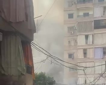 بالفيديو.. غارة إسرائيلية على حارة حريك في الضاحية الجنوبية لبيروت