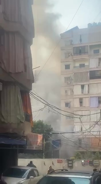 بالفيديو.. غارة إسرائيلية على حارة حريك في الضاحية الجنوبية لبيروت
