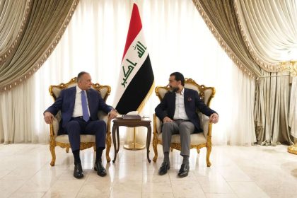 رئيس حزب تقدم الرئيس محمد الحلبوسي يستقبل رئيسَ مجلس الوزراء السابق مصطفى الكاظمي