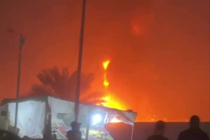 بعد حدوث انفجار.. اندلاع حريق داخل محطة للوقود شرق سامراء