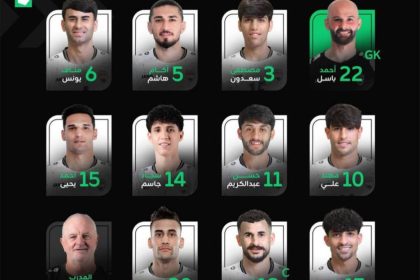 تشكيلة المنتخب الوطني العراقي لمواجهة البحرين في كأس العرب