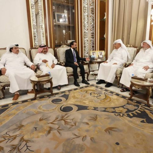 الرئيس الحلبوسي يبحث مع رئيس مجلس الشورى القطري في الدوحة العلاقات الثنائية بين البلدين