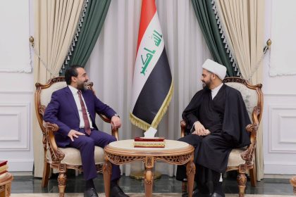 رئيس حزب تقدّم الرئيس محمد الحلبوسي يلتقي الأمينَ العام لحركة عصائب أهل الحق قيس الخزعلي