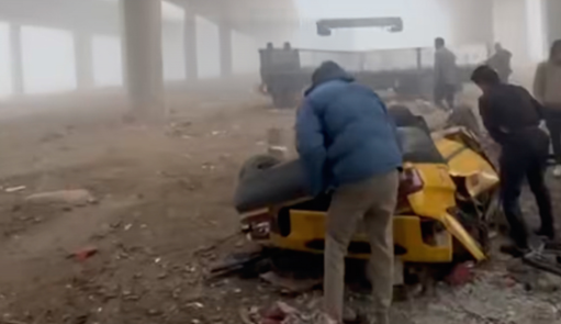 مصرع مواطن خمسيني نتيجة سقوط عجلته من أعلى جسر الشعلة ببغداد بسبب الضباب