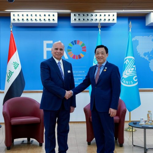 وزير الخارجيّة يؤكد حرص العراق على تعميق الشراكة الاستراتيجيّة مع منظمة الأغذية والزراعة (فاو)