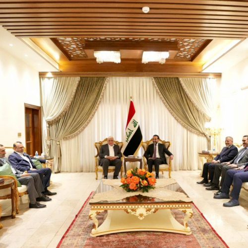 الرئيس الحلبوسي يبحث مع وفد الاعمار والتنمية أهمية استمرار الحوار لحسم الاستحقاقات الدستورية