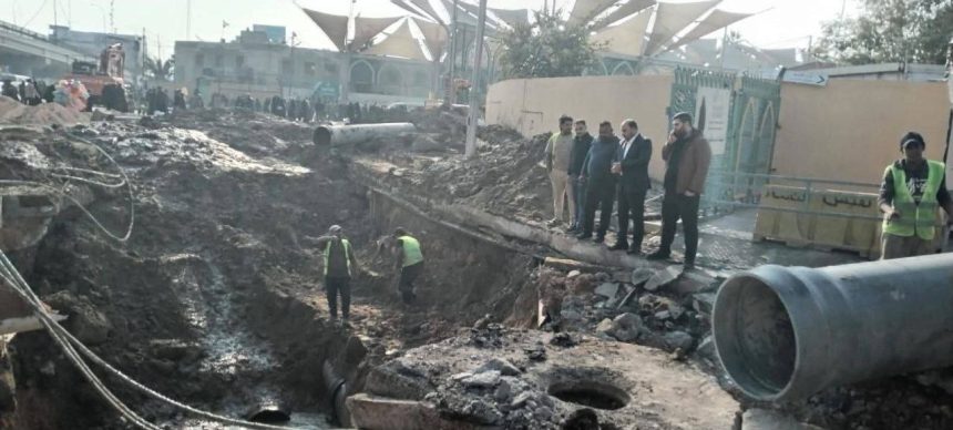 اكتشاف مقبرة جماعية أثناء تنفيذ مشروع لدائرة المجاري في كربلاء