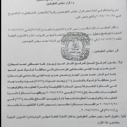 المفوضية تصدر قرارات تخص ثلاثة مرشحين بدلاء