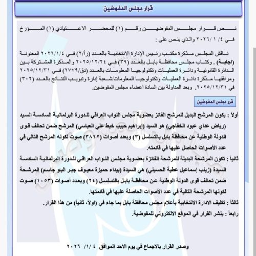 مفوضية الانتخابات تعلن بدلاء أعضاء مجالس المحافظات الفائزين بعضوية البرلمان