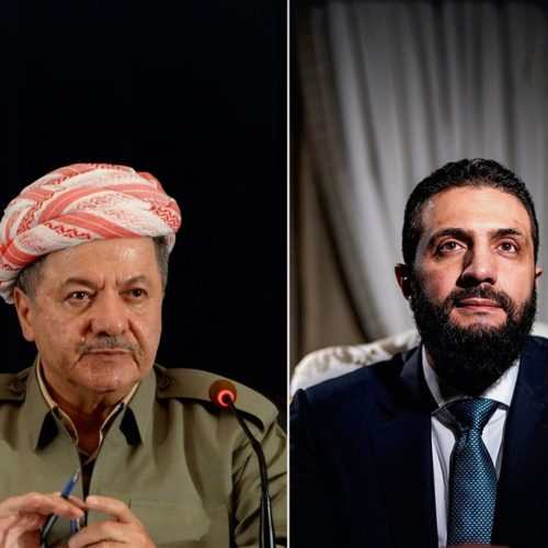 في اتصال هاتفي.. مسعود بارزاني والشرع يؤكدان على وحدة سوريا وسيادتها واستقرارها