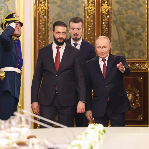 الكرملين: الرئيس بوتين يجري محادثات غدًا مع الرئيس السوري أحمد الشرع في موسكو