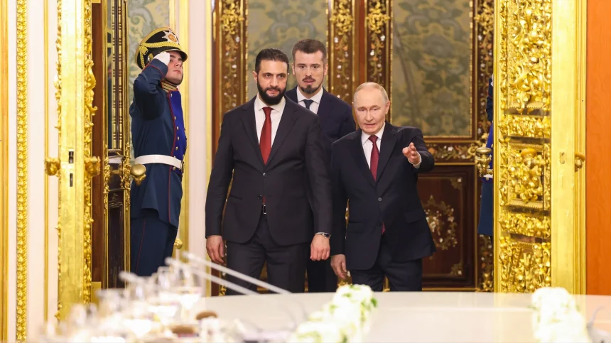 الكرملين: الرئيس بوتين يجري محادثات غدًا مع الرئيس السوري أحمد الشرع في موسكو