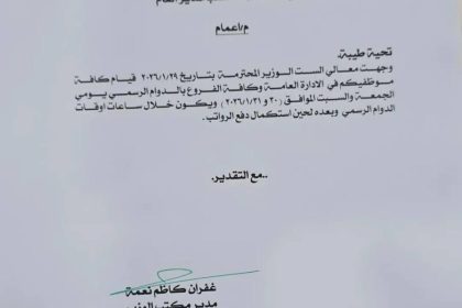 وزارة المالية تعلن المباشرة بإجراءات تمويل رواتب الموظفين