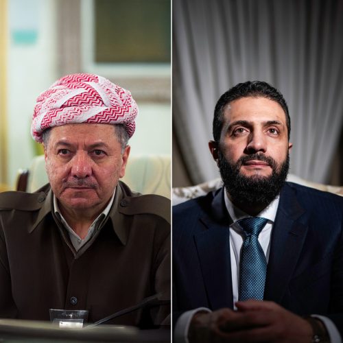 الشرع يؤكد لبارزاني حرص الدولة السورية على حقوق الأكراد الوطنية والسياسية والمدنية