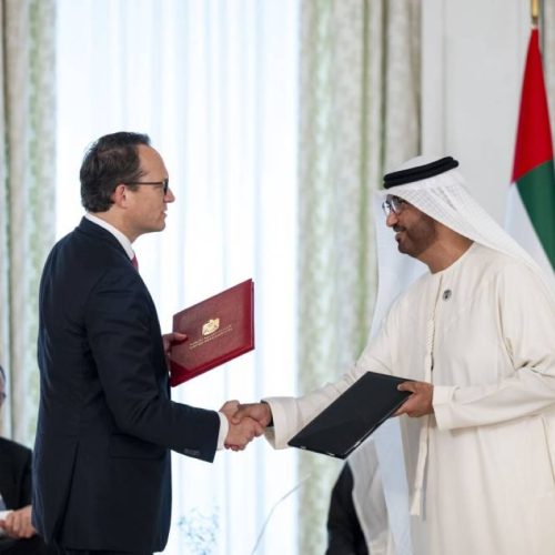 رئيس دولة الإمارات والمستشار الألماني يشهدان إعلان عدد من مذكرات التفاهم بين البلدين