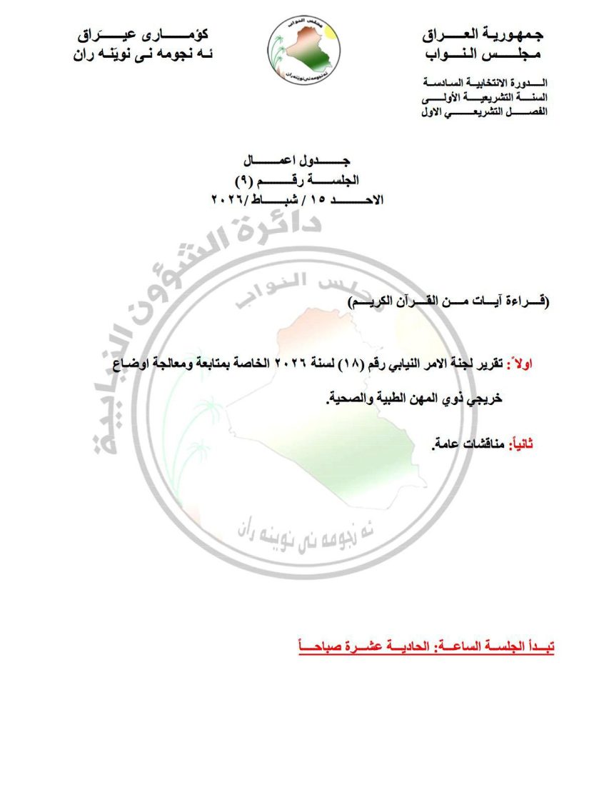 مجلس النواب يعقد جلسة يوم غد لمعالجة أوضاع خريجي ذوي المهن الطبية والصحية